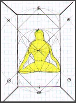 FIGURE 34: DUNCAN LAURIE – PENCIL AND INK ON PAPER. “PHI” PROPORTIONS DERIVED FROM STUDIO FLOOR PLAN AS APPLIED TO A DESIGN FOR FIGURE 34: DUNCAN LAURIE – PENCIL AND INK ON PAPER. “PHI” PROPORTIONS DERIVED FROM STUDIO FLOOR PLAN AS APPLIED TO A DESIGN FOR