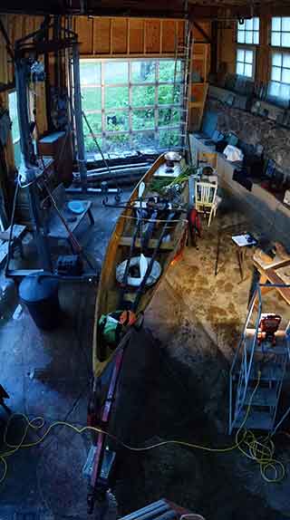 Boat in workshop